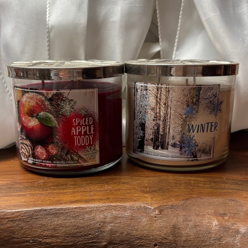 Bath & Body Works Spiced Apple Toddy and Winter 3-wick Candles